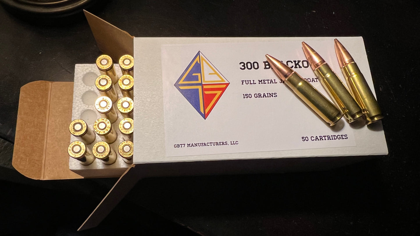 300 Blackout - 150 Grain Full Metal Jacket - 50 Rounds